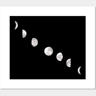 moon phases in water color Posters and Art